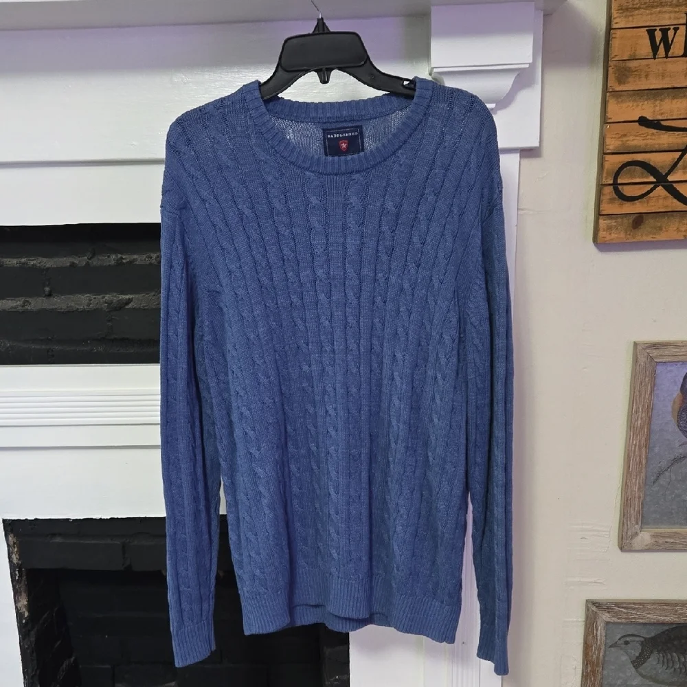 Saddlebred Blue Cable Knit Sweater - Picture 1 of 9